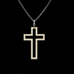 Puinen risti kaulakoru