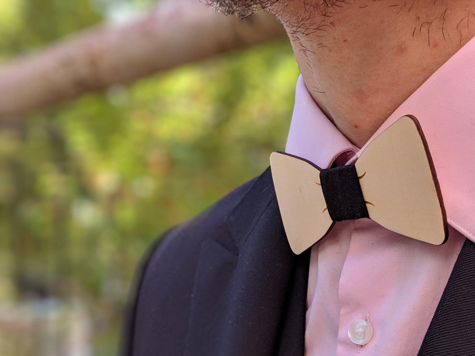 Puinen rusetti + kalvosinnapit, ankka - Image 4