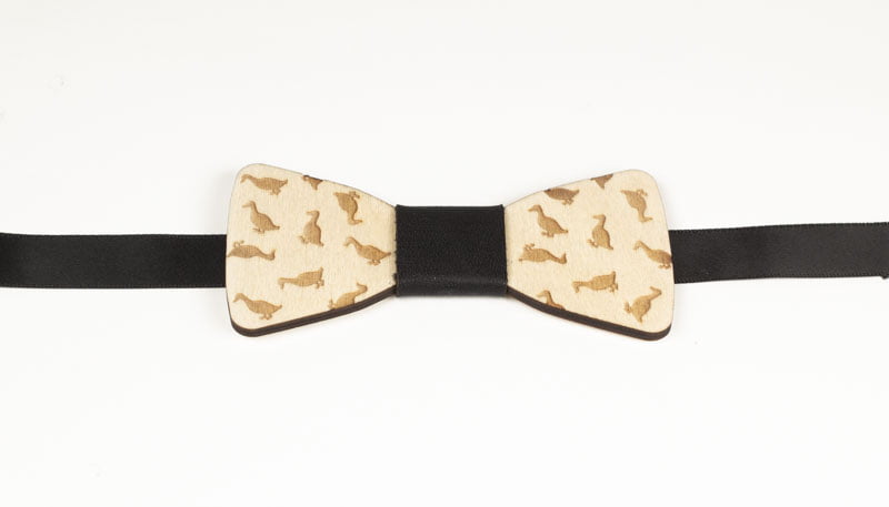 Puinen rusetti + kalvosinnapit, ankka - Image 2